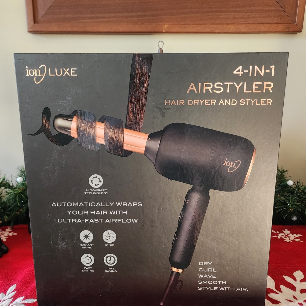 Luxe 4-in-1 Airstyler Hair Dryer & Styler - Black with Rose Gold